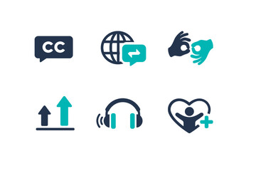 Image language background letters headphones icon globe labels generation text vector simple