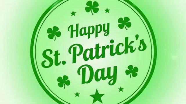 Festive greeting badge design inspired by Saint Patrick Day celebration with shamrock symbol green theme and Irish holiday spirit for branding marketing and seasonal promotion