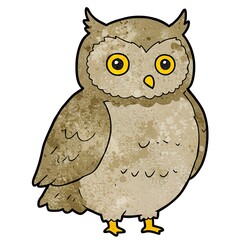 水彩風フクロウイラスト：森の賢者