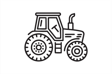 Naklejka premium Farm Machinery and Rural Vehicle Outline Illustration