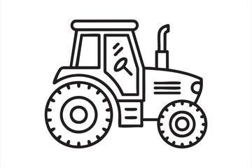Obraz premium Industrial Farming Vehicle Minimal Vector Illustration