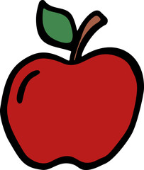 Red Apple Doodle Hand Drawn