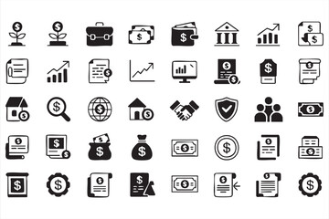 Business Finance and Investment Outline Icon Collection