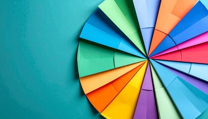 Obraz premium Circular folded paper segments in vibrant colors