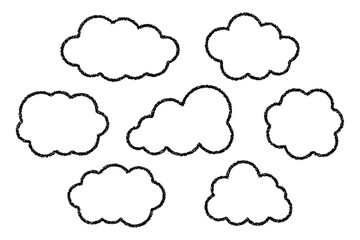 クレヨン風の雲セット