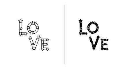 Creative typography of the word love © SelinaStock