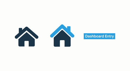 Obraz premium Home icons representing a starting point or dashboard entry for navigation and user interface design.