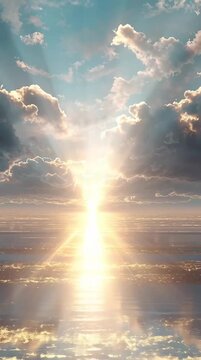 A serene video of a sunny sky with clouds
