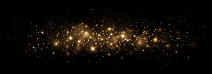 Fantasy starburst with glittering flare and glowing particles. Golden shimmer, vibrant stardust, and luxurious festive magic for celebration. © FlammaChe