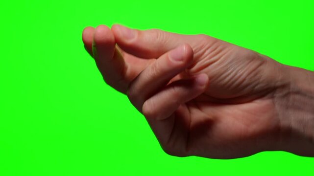 The sound of snapping fingers.
A person snapping his fingers against a green isolated background.
Finger snapping