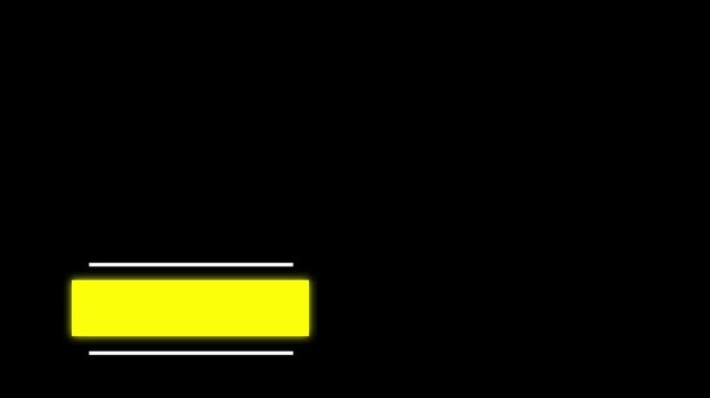 Lower third simple rectangle box, black background animation, modern title bar with empty copy space, smooth motion, broadcast lower third design, 4k uhd alpha