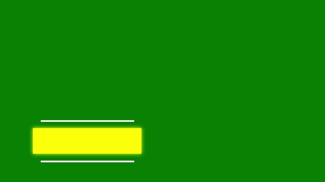 Lower third modern title animation, green screen alpha channel, smooth left and right motion, clean rectangle chyron, logo space, cable news style, 4k uhd rgba, broadcast graphics