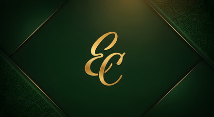 Elegant gold lettering on dark green background