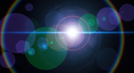 Light lens flare effects overlay background
