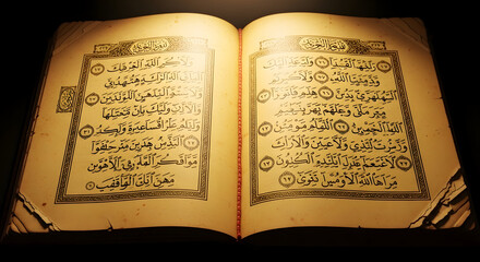 Ancient illuminated manuscript of the quran