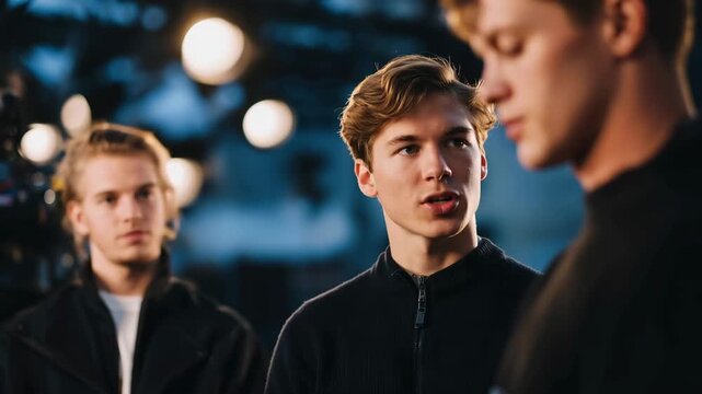 Behind the scenes of the making of a TV movie showcases the hustle and bustle of producers, actors, and crew preparing the set, scripting scenes, and perfecting the narrative for an engaging