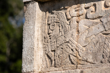Fototapeta premium Detailed view of the historic great ball court at Chichen Itza, Yukatan Mexico.