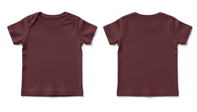 Mockup of a maroon color baby tee short sleeve t-shirt
