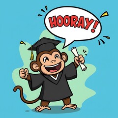 卒業おめでとう！猿の喜び