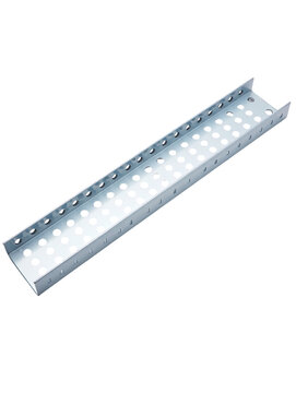Perforated metal cable tray isolated on transparent background
