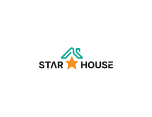 Star house or Home logo design icon sign symbol vector illustration template