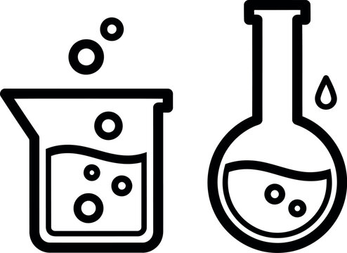 Laboratory glassware used for chemical experiments and liquid measurements