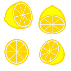icon flat lemon slice