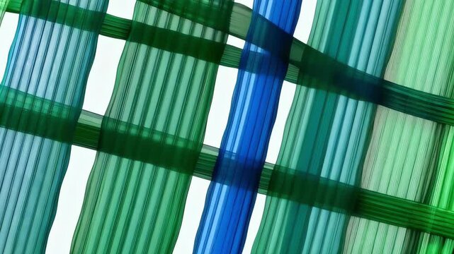 Medium view focusing on crosslinked starch with distinct parallel lines compared to native starch emphasizing molecular stability and strength.