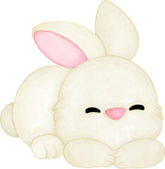 watercolor easter rabbit bunny