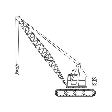 crawler crane coloring page line art 
