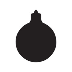 Black Christmas bulb silhouette vector illustration