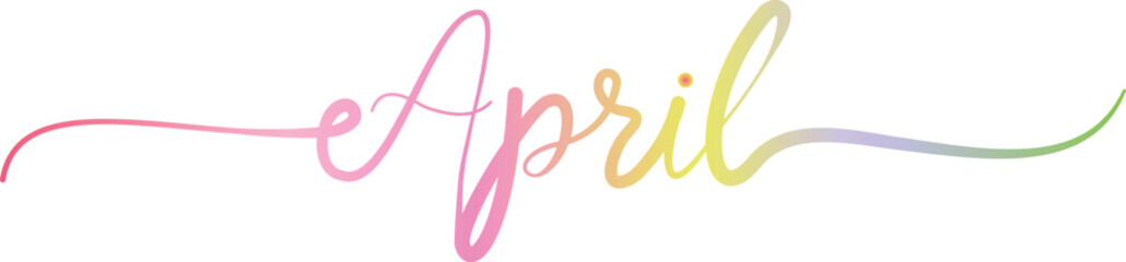 Fototapeta premium April handwritten script with pastel gradient text