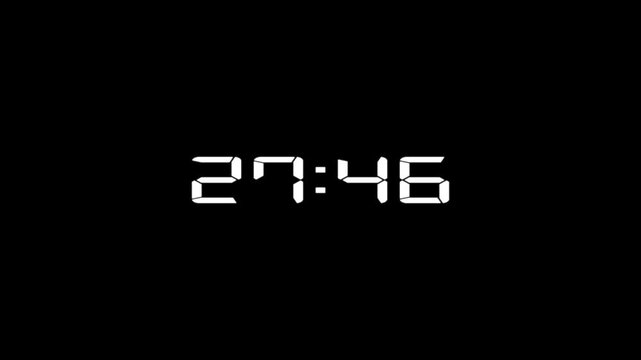 30 Second Countdown Timer HUD Animation with Futuristic Digital Interface Elements for Video Production.