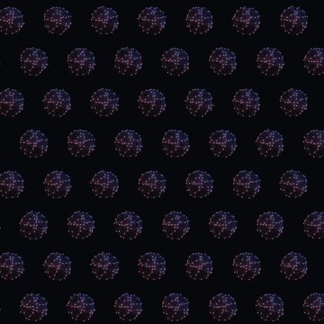 Abstract Spherical Seamless Pattern Loop, Wireframe Sphere Futuristic Geometric Motion Background 4K (1:1 Square)