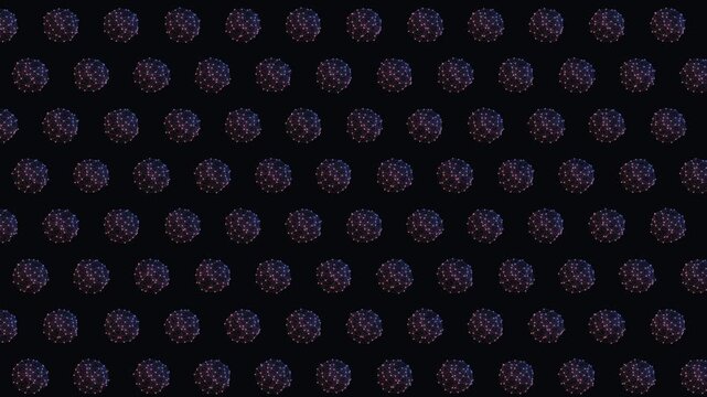 Abstract Spherical Seamless Pattern Loop, Wireframe Sphere Futuristic Geometric Motion Background 4K (16:9)