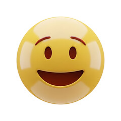 Fototapeta premium Ultra High Quality 3D Emoji Icon Glossy Plastic Isolated on White Background 4K Premium Render