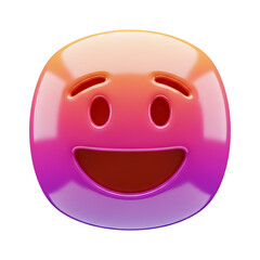 Fototapeta premium Ultra High Quality 3D Emoji Icon Glossy Plastic Isolated on White Background 4K Premium Render