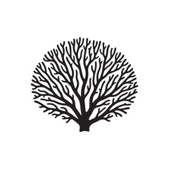 Black Sea coral silhouette vector illustration