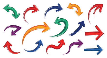 Obraz premium Colorful arrows in various directions create a dynamic circular pattern