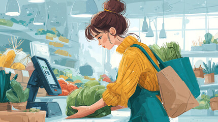 Hand with smartphone showing shopping cart icon highlighting modern digital lifestyle shopping