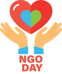 Obraz premium Adobe Illustrator Artwork World ngo day global connections map with people icons and lines on blue continents 