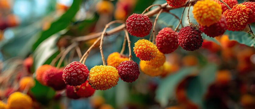 Namnam Fruits on Branch in Natural Light &mdash; Botanical Diversity Banner