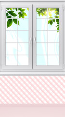 Fototapeta premium Empty room background with window.