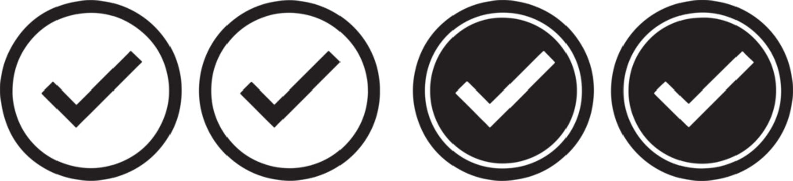 Black and white checkmark ticks check marks