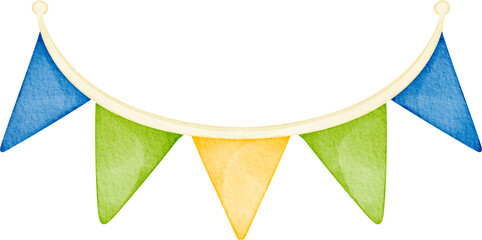 watercolor thai bunting flag