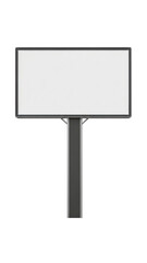 Fototapeta premium Blank billboard sign on a post isolated on transparent background