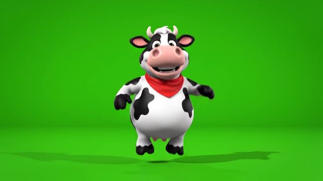 Happy Cartoon Cow Dancing