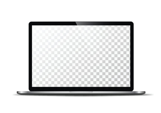 Realistic Modern laptop mockup with empty white monitor