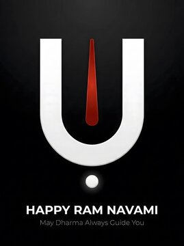 Ram navami celebration greeting card with om symbol and hindu festival wishes