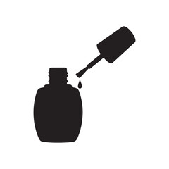 Nail polish icon silhouette vector illustration